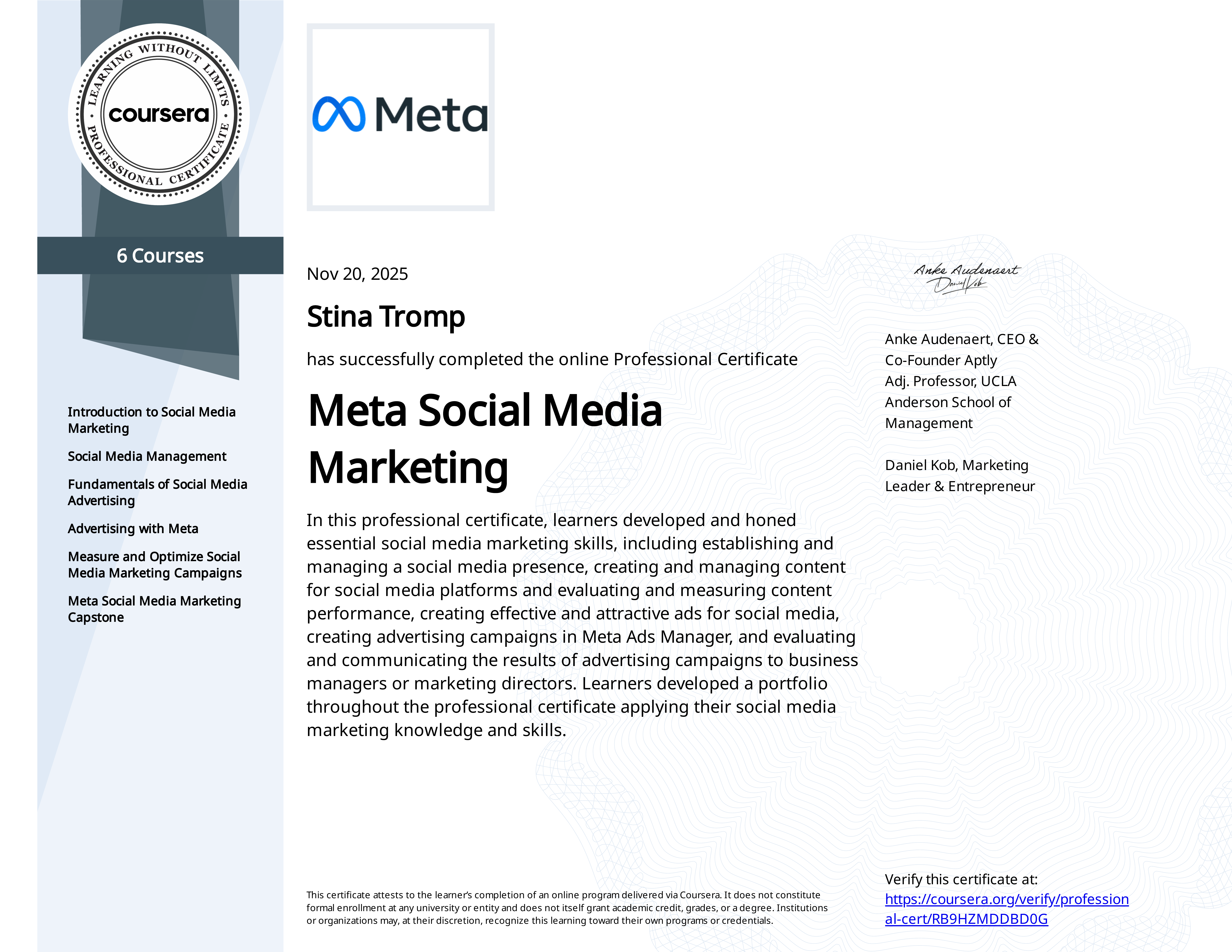 Meta Social Media Marketing – Coursera / Meta